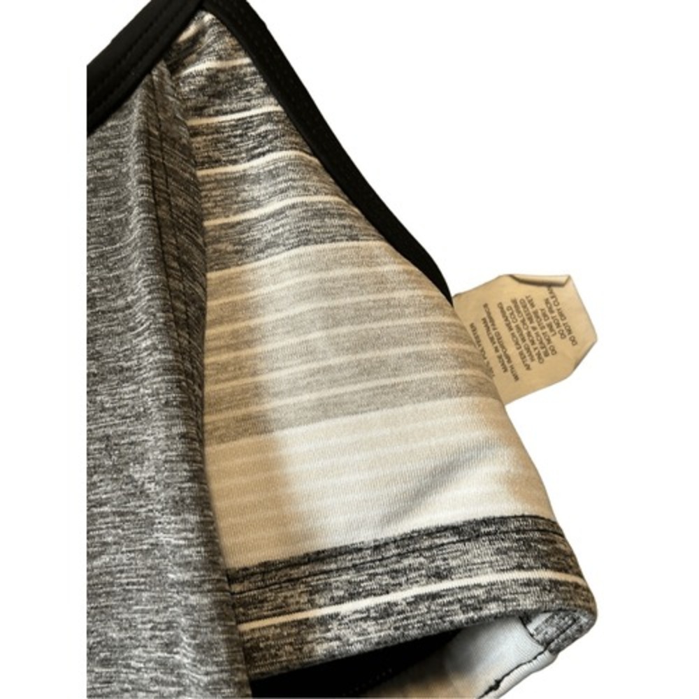 Nike Women's Activewear Tank Top Gray Striped Racerback Layered Athletic - Picture 2 of 7